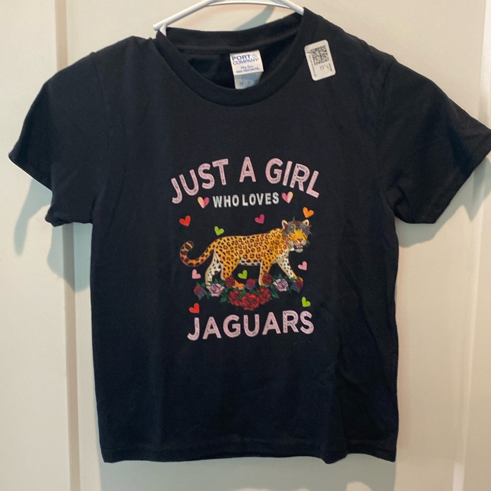 Kids Port & Company Ring Spun Short Sleeve Tee W/Saying on‎ Front.  Black
